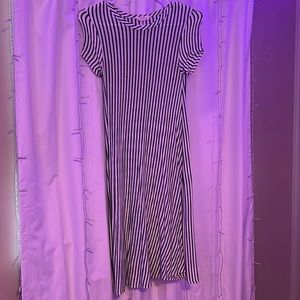 Black and white striped dress